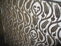 Modern floral art layout display, waterjet-cut out of flat panel steel for a sign company, by MILCO Waterjet